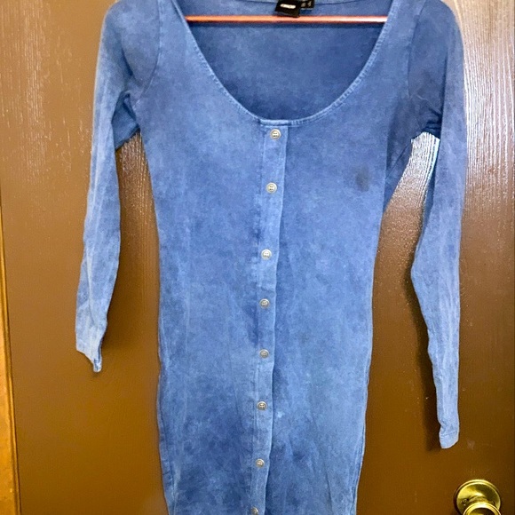 ASOS dress long sleeve. denim look - Picture 1 of 3